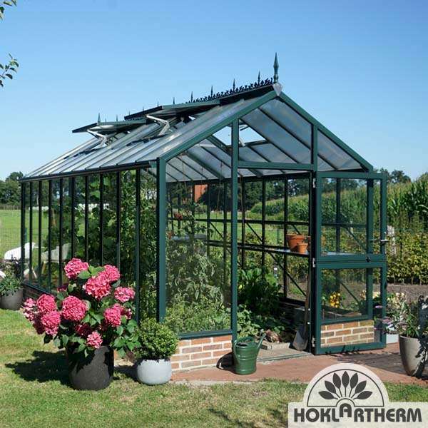 Bio-Top t-line greenhouse in the garden as a base construction