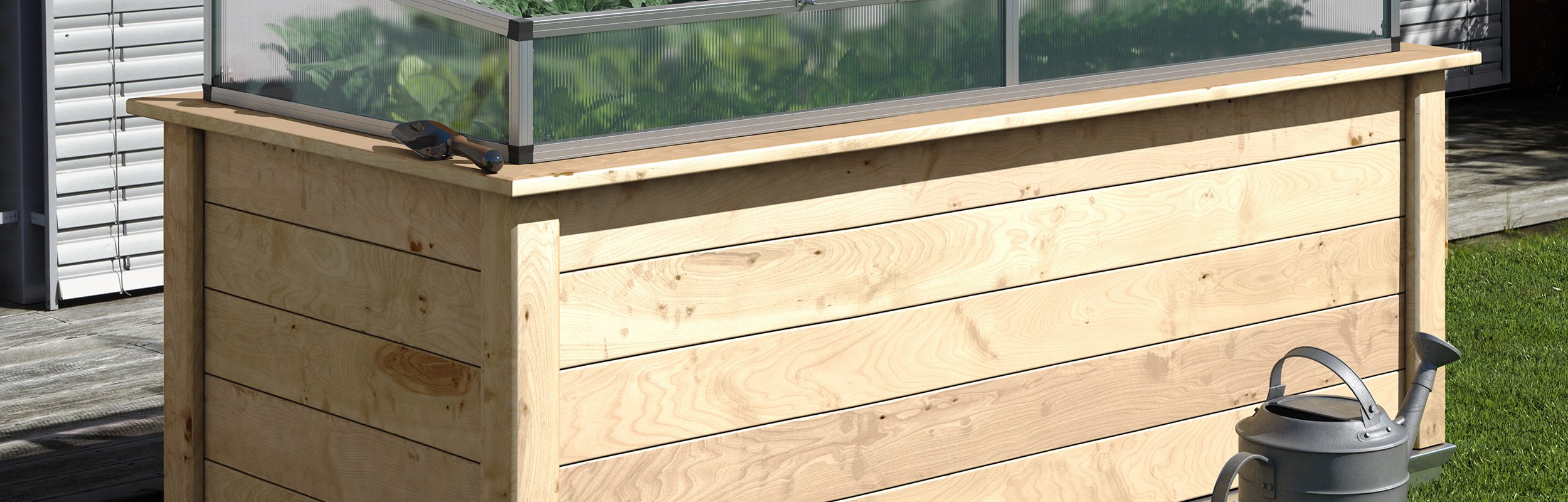 Large wooden raised bed Woody