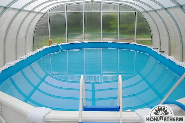 Swimming pool enclosure from the inside