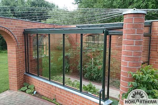 Custom-made lean-to greenhouse