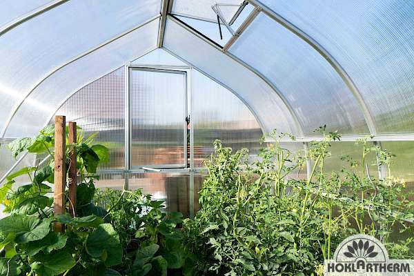 Greenhouse with 8 mm twin-wall sheets