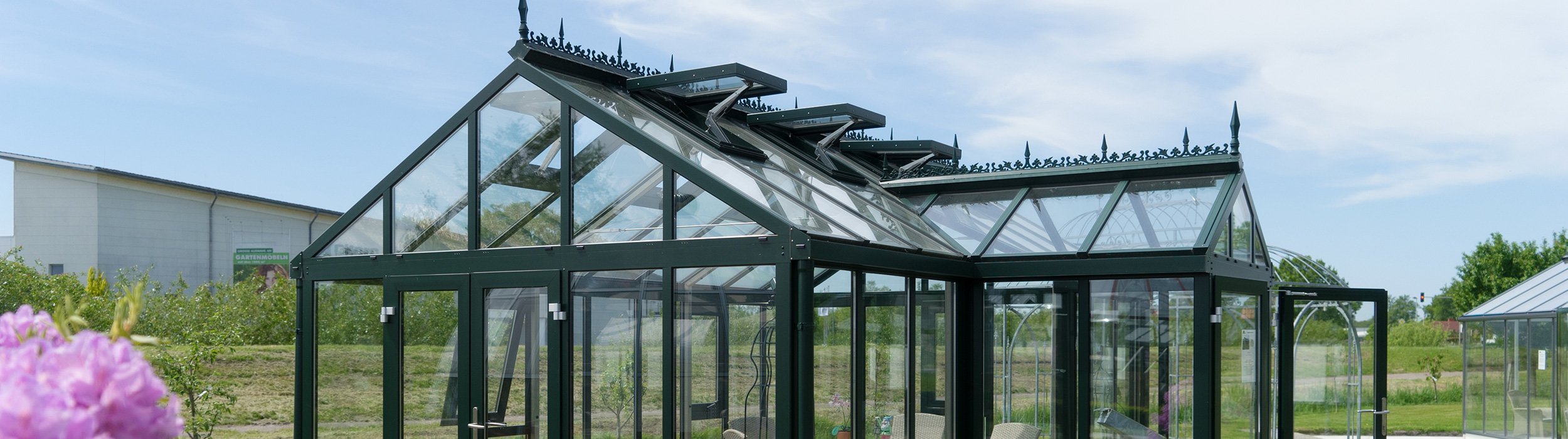 York greenhouse in the exhibition garden in Apen