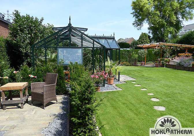 Gartengestaltung mit dem Hoklartherm Gewächshaus York
