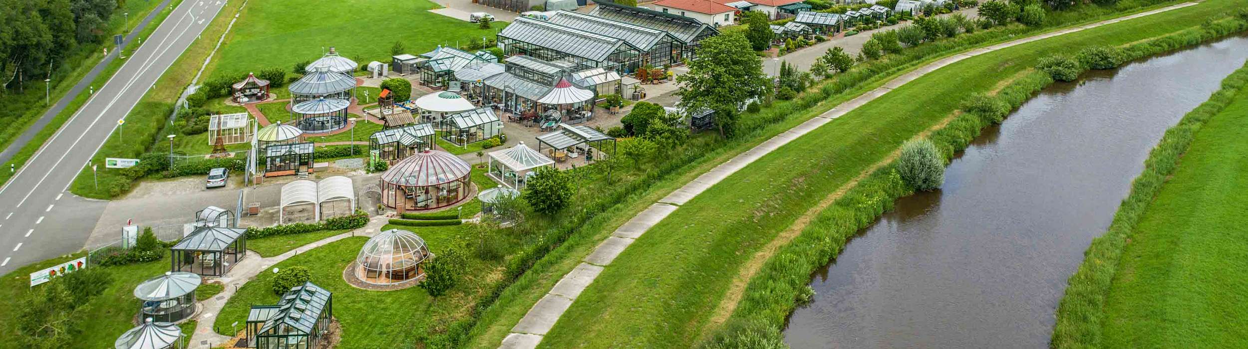 Aerial view of the exhibition garden in Apen