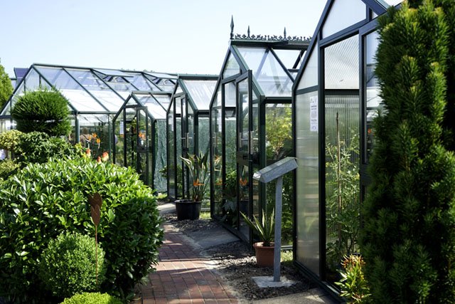 Greenhouses in the garden park