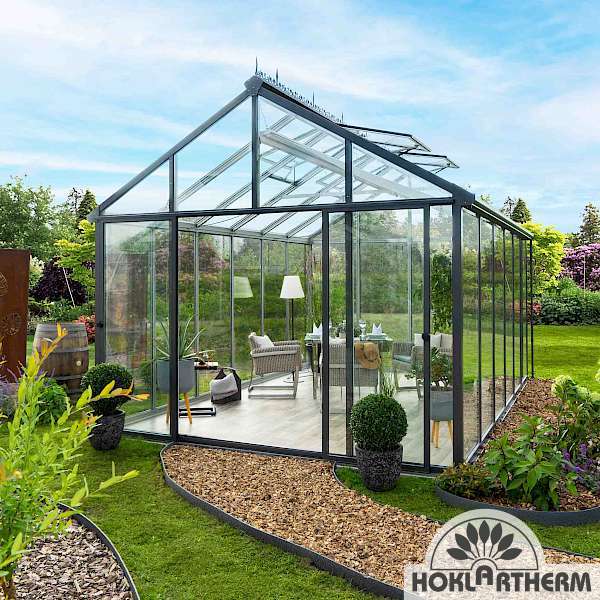 Livingten living greenhouse in the flower bed
