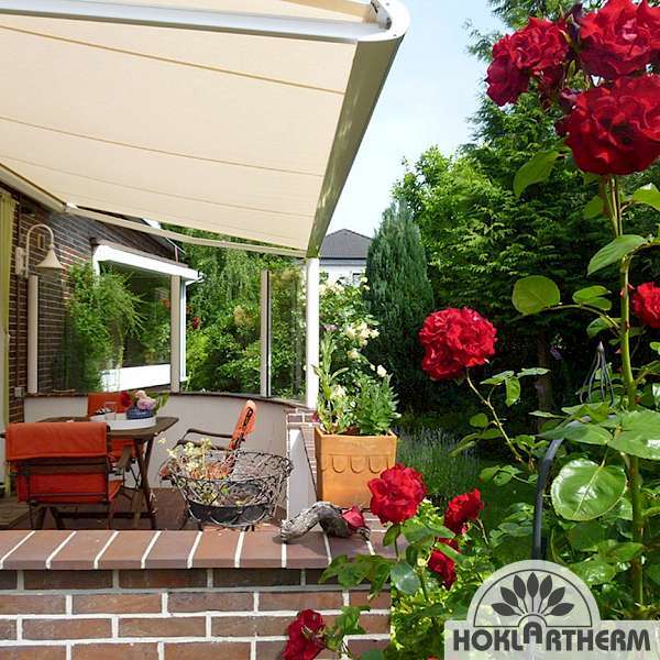 Awning as a shade provider in the garden